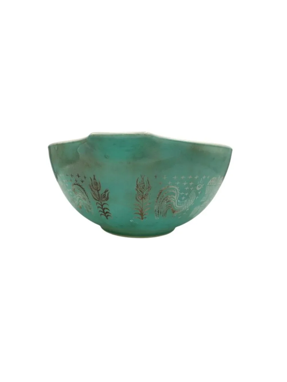 Vintage Pyrex Turquoise Amish Butterprint Mixing Bowl 4Qt Farmhouse Motif Retro